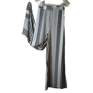 GIANNI BINI STRIPPED WIDE LEG PANTS XS